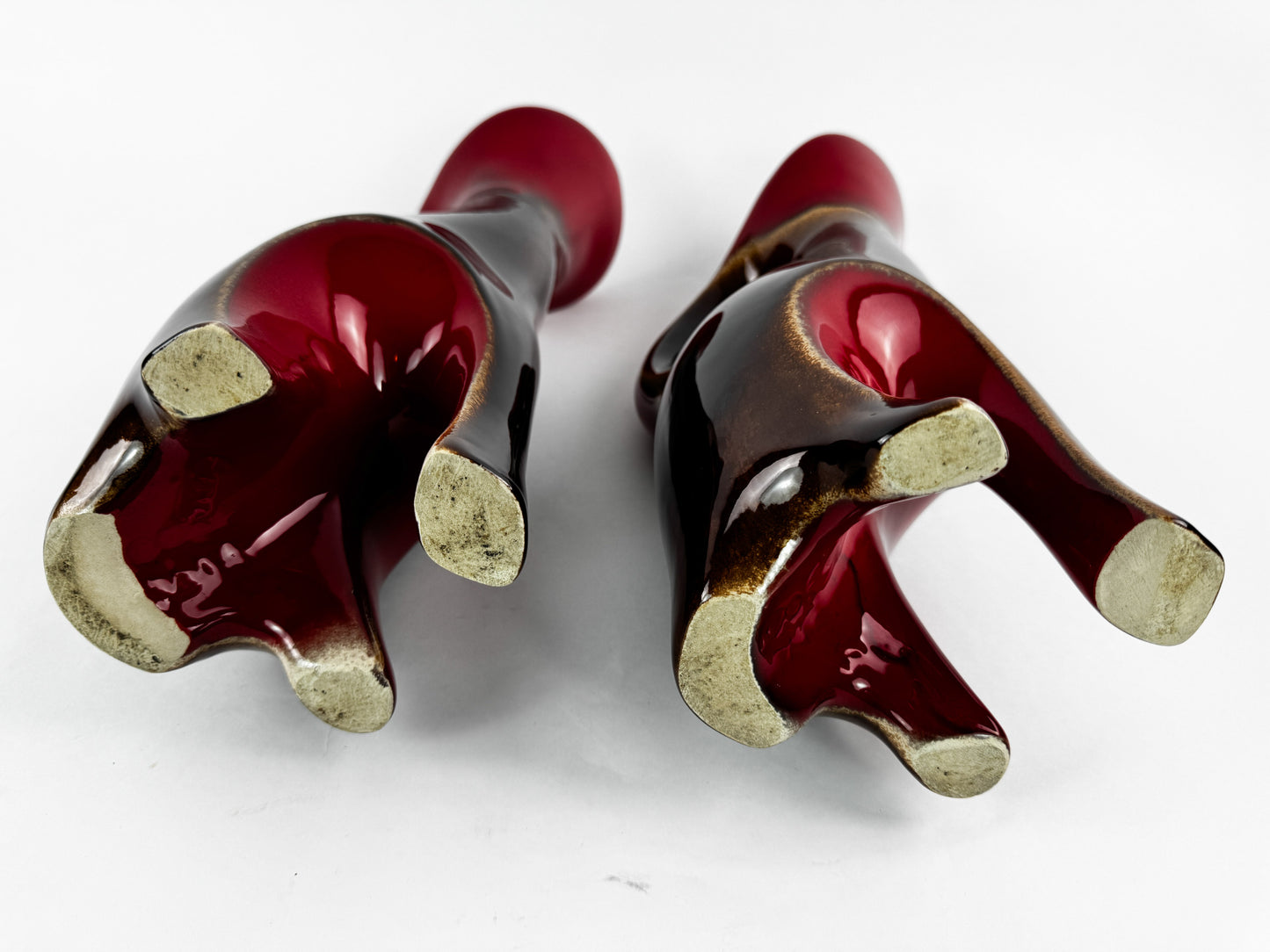 Pair of Signed Ceramidi Zoomorphic Sculptural Ceramic Vases, France, Mid-20th Century