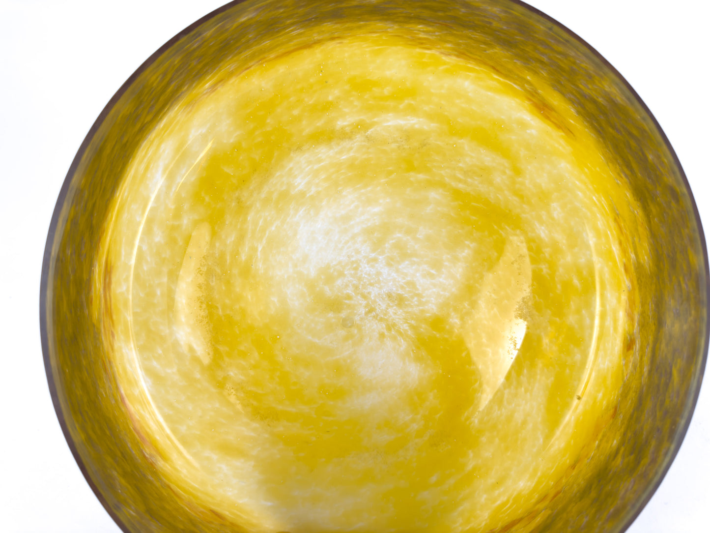 Signed Degué Art Deco Marbled Glass Centerpiece Bowl in Wrought Iron Mount, France 1930s