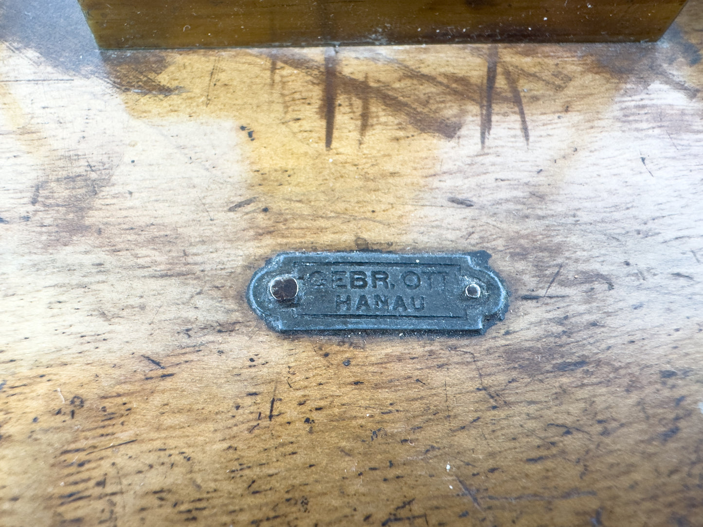 Antique Laboratory Precision Balance Scale, Brass & Wooden Base, Germany, circa 1900