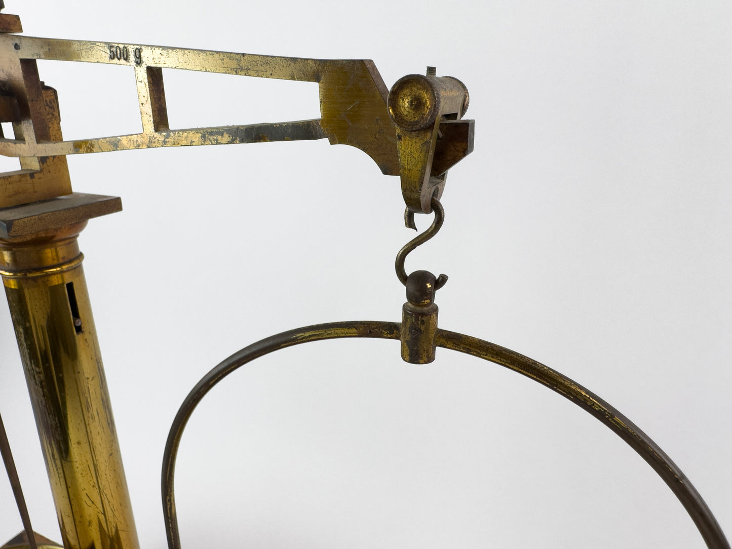 Antique Laboratory Precision Balance Scale, Brass & Wooden Base, Germany, circa 1900