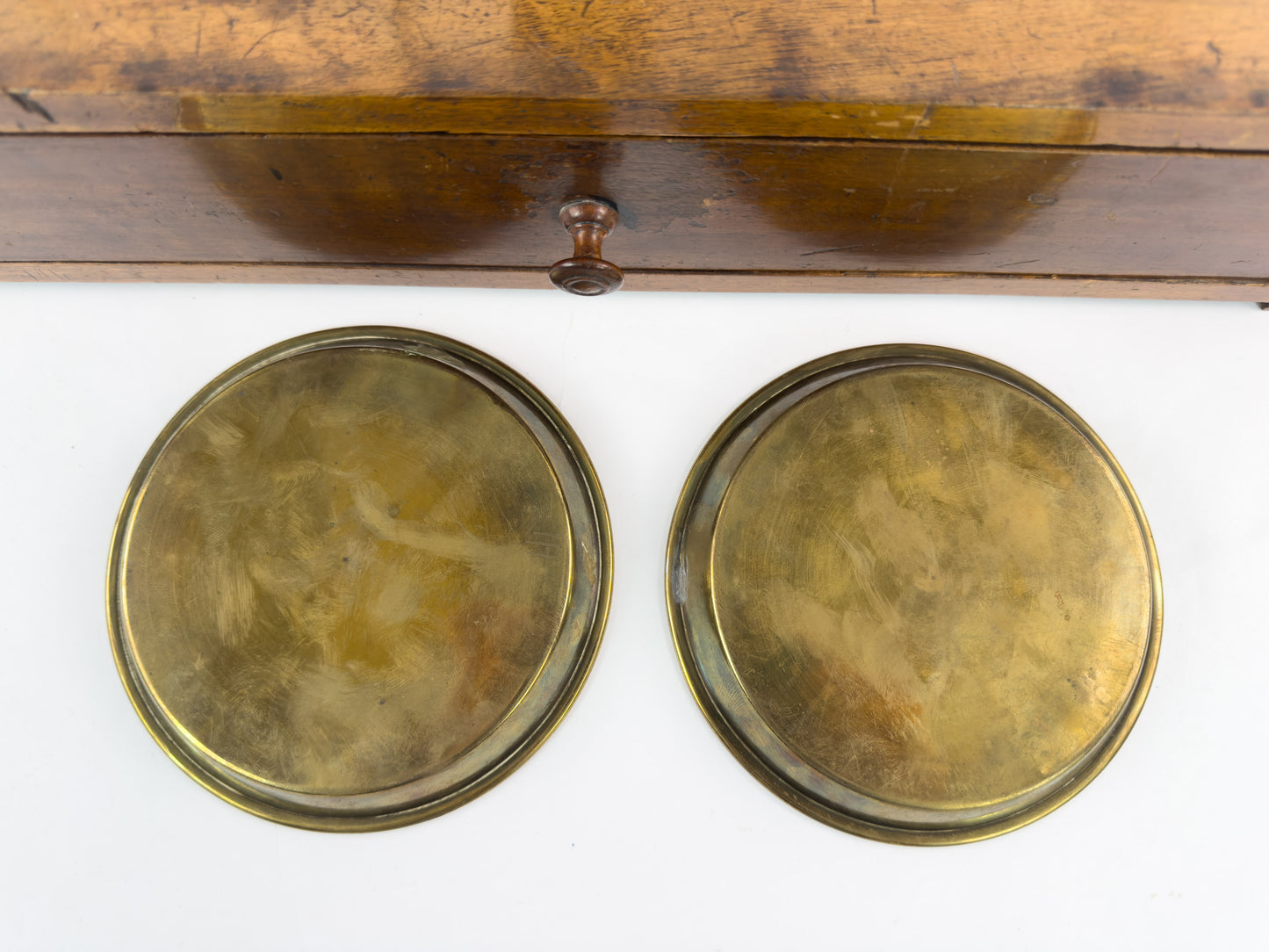 Antique Laboratory Precision Balance Scale, Brass & Wooden Base, Germany, circa 1900
