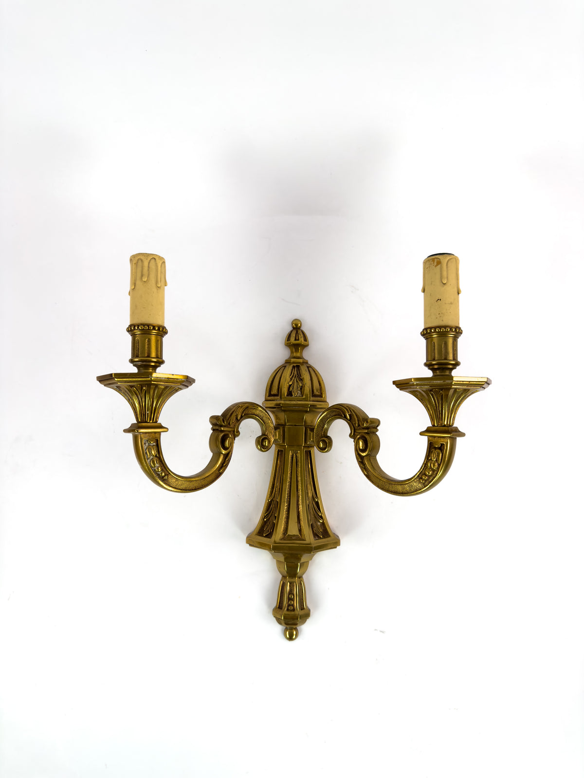 Vintage French Brass Wall Sconce in Louis XVI Style, Mid-Century
