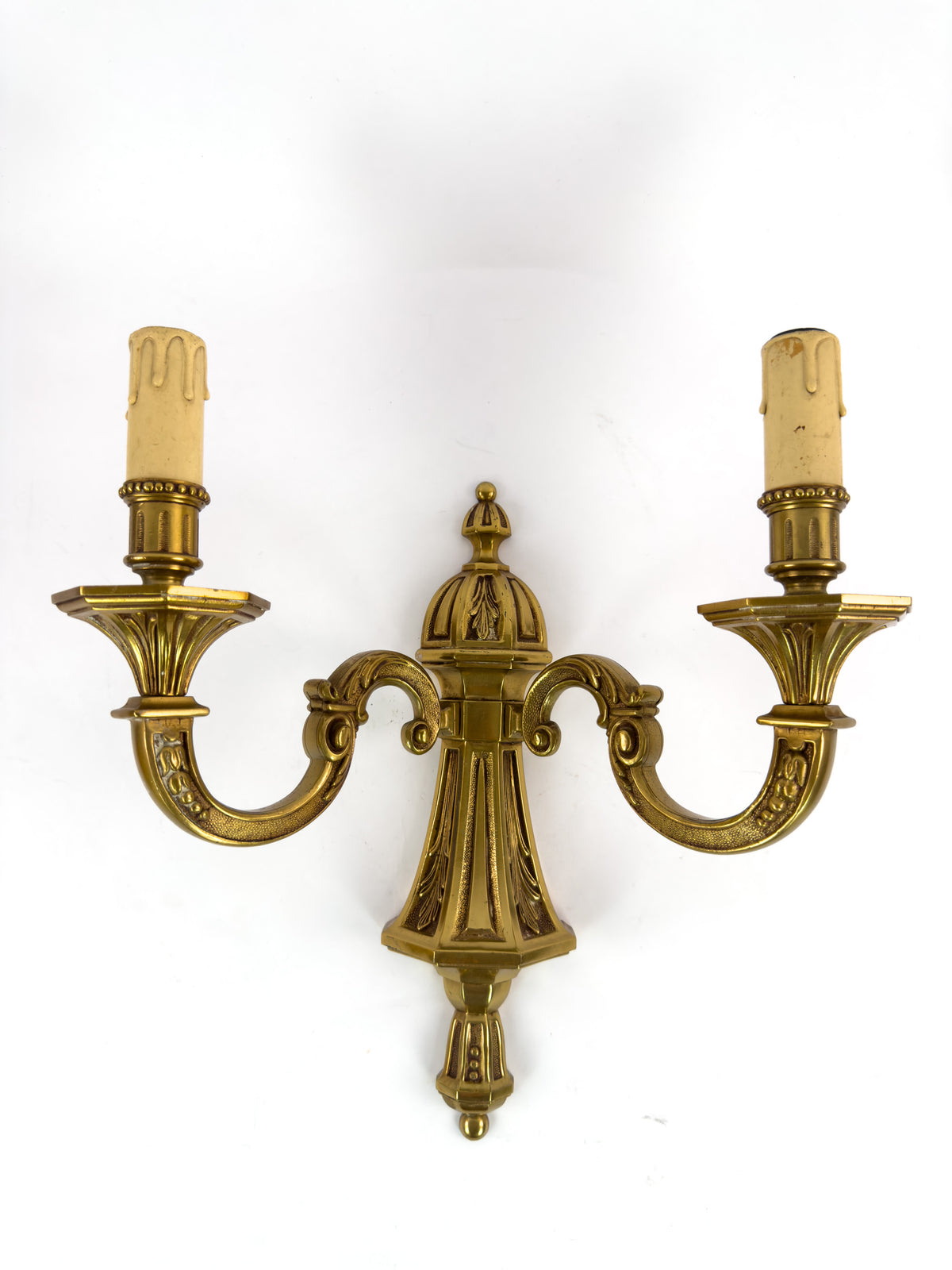Vintage French Brass Wall Sconce in Louis XVI Style, Mid-Century