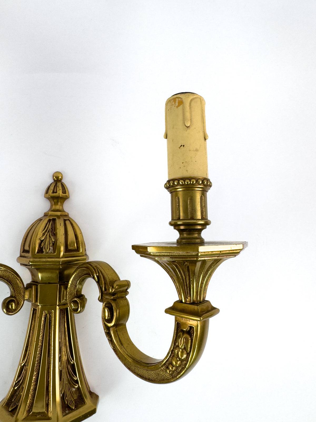 Vintage French Brass Wall Sconce in Louis XVI Style, Mid-Century