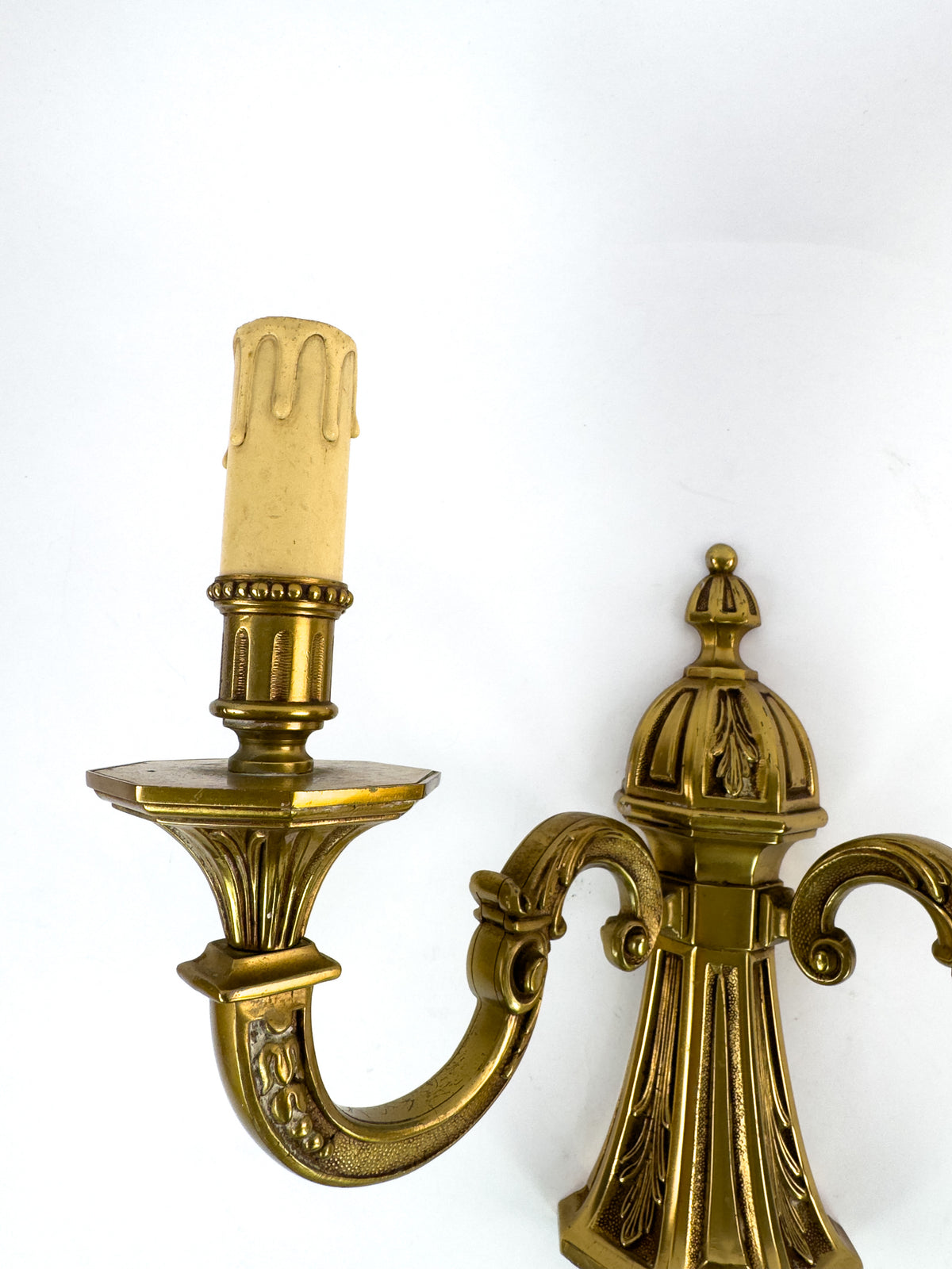 Vintage French Brass Wall Sconce in Louis XVI Style, Mid-Century