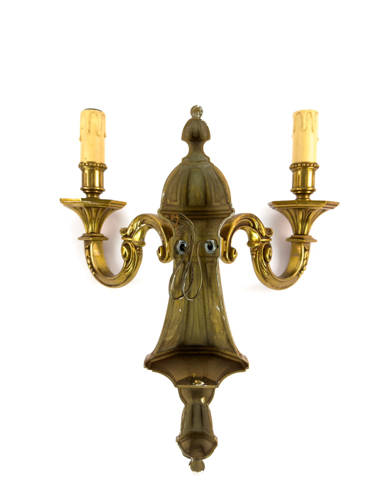 Vintage French Brass Wall Sconce in Louis XVI Style, Mid-Century