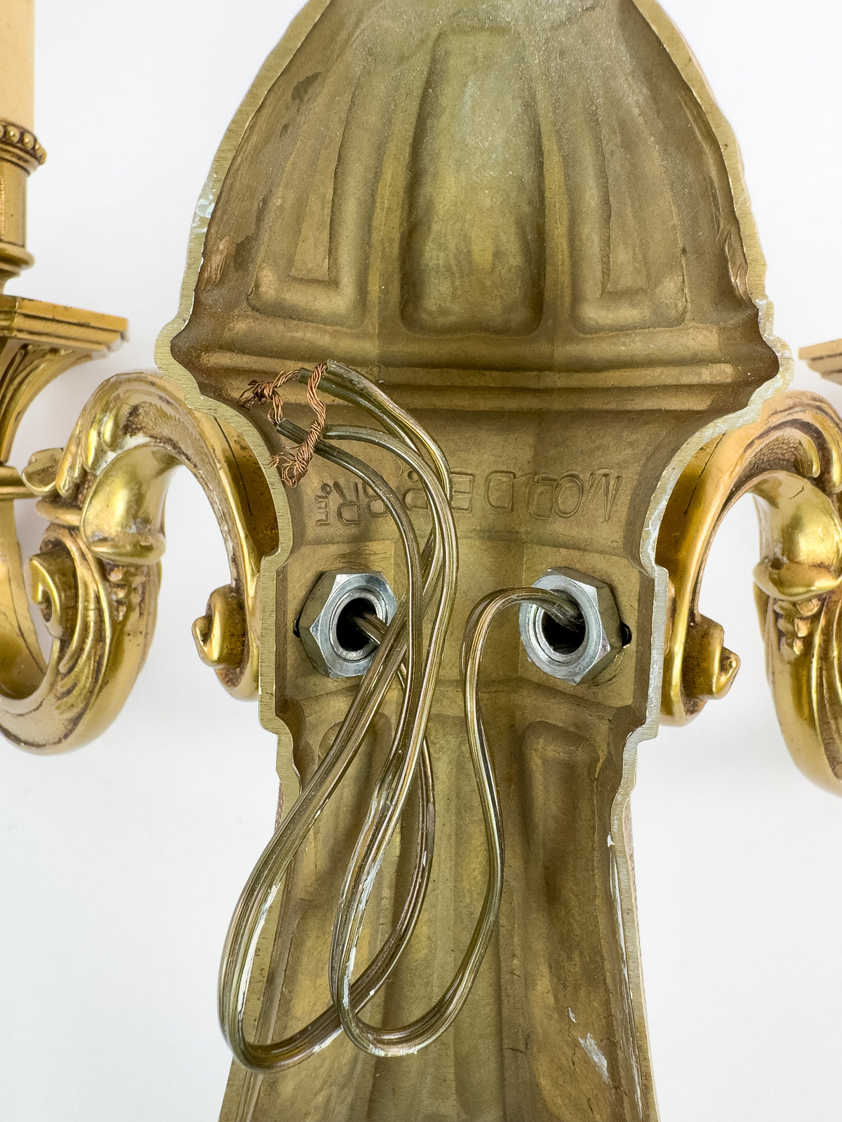 Vintage French Brass Wall Sconce in Louis XVI Style, Mid-Century