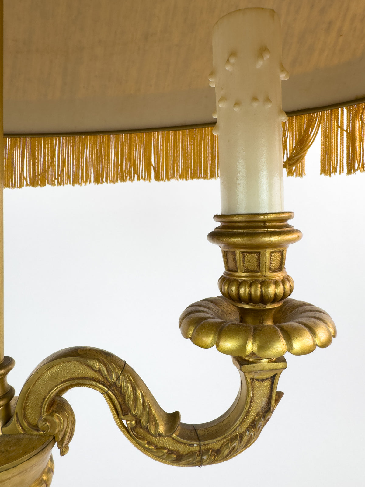 Vintage Louis XVI Style Gilt Metal Two-Light Candelabra Table Lamp