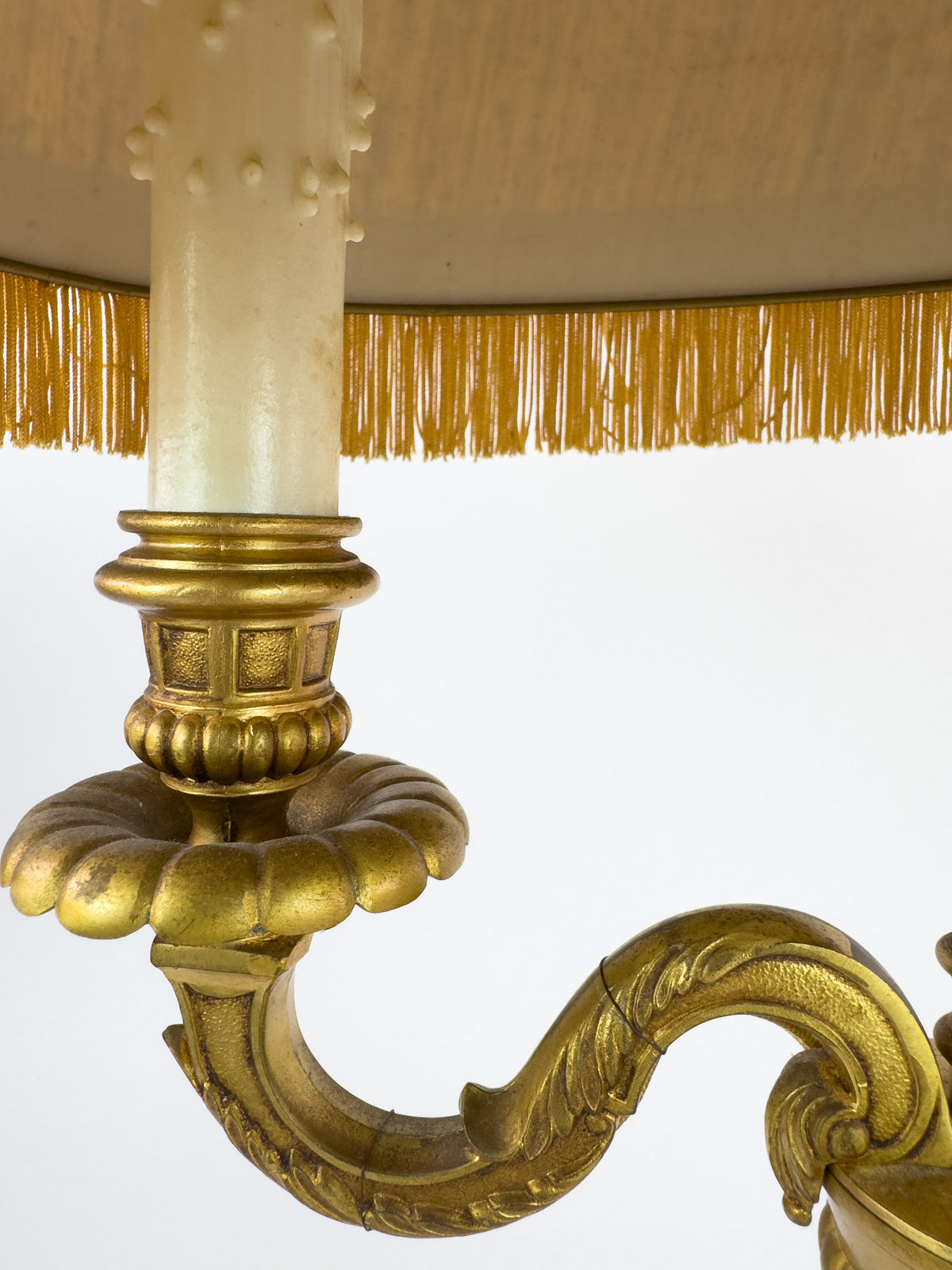 Vintage Louis XVI Style Gilt Metal Two-Light Candelabra Table Lamp