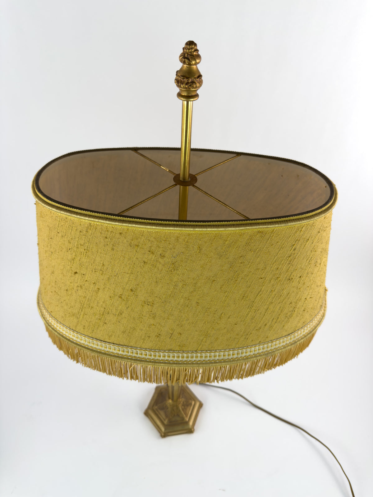 Vintage Louis XVI Style Gilt Metal Two-Light Candelabra Table Lamp