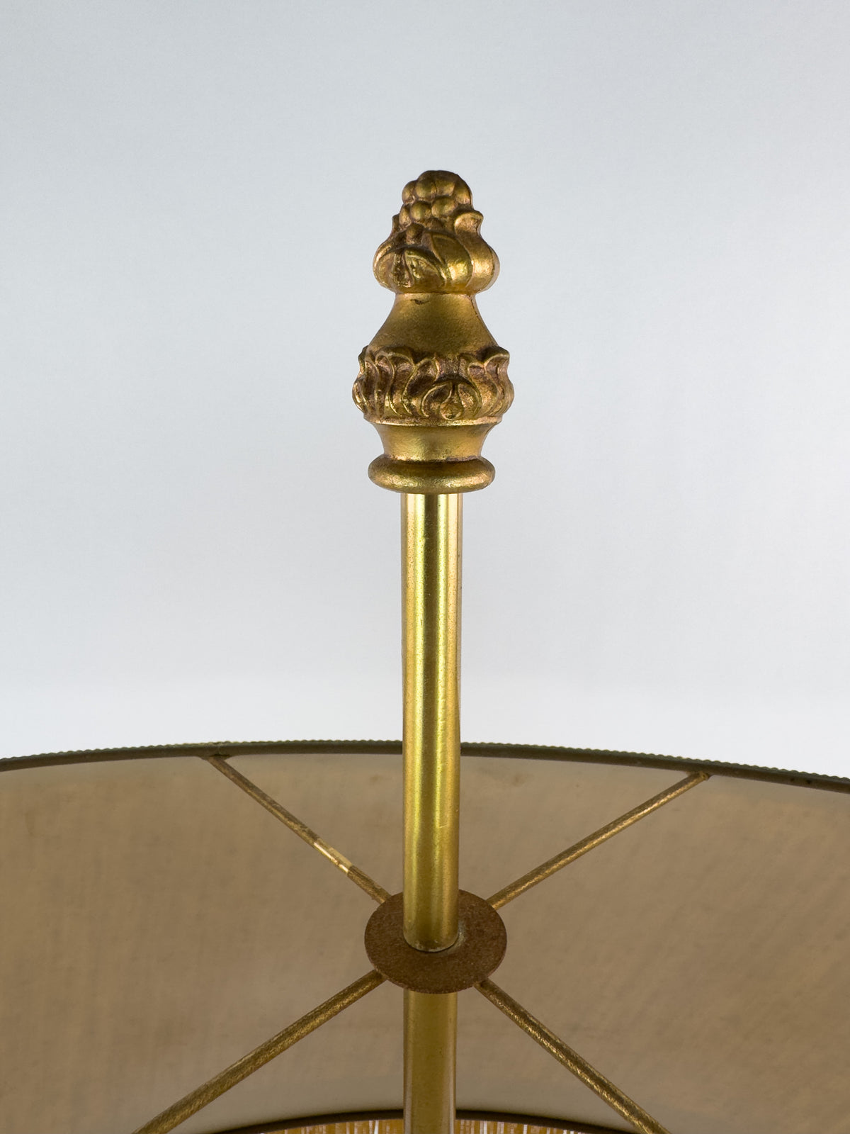 Vintage Louis XVI Style Gilt Metal Two-Light Candelabra Table Lamp