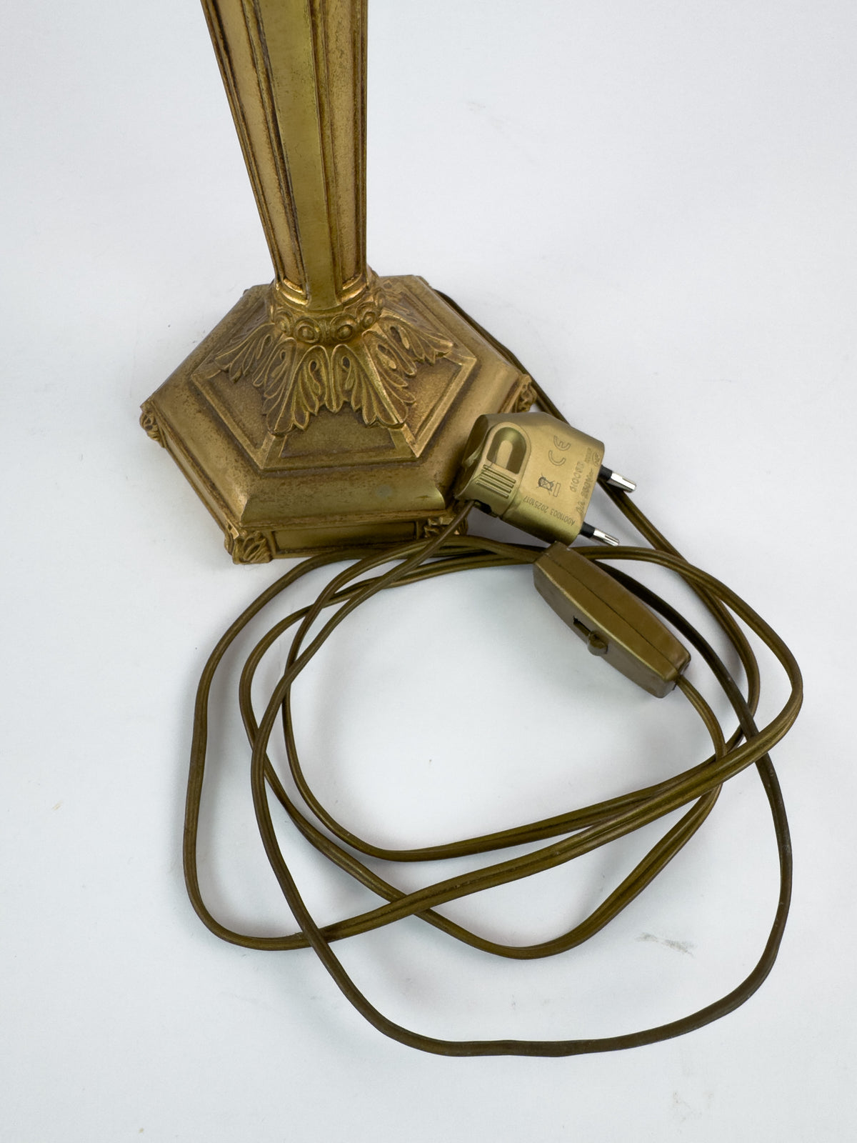 Vintage Louis XVI Style Gilt Metal Two-Light Candelabra Table Lamp