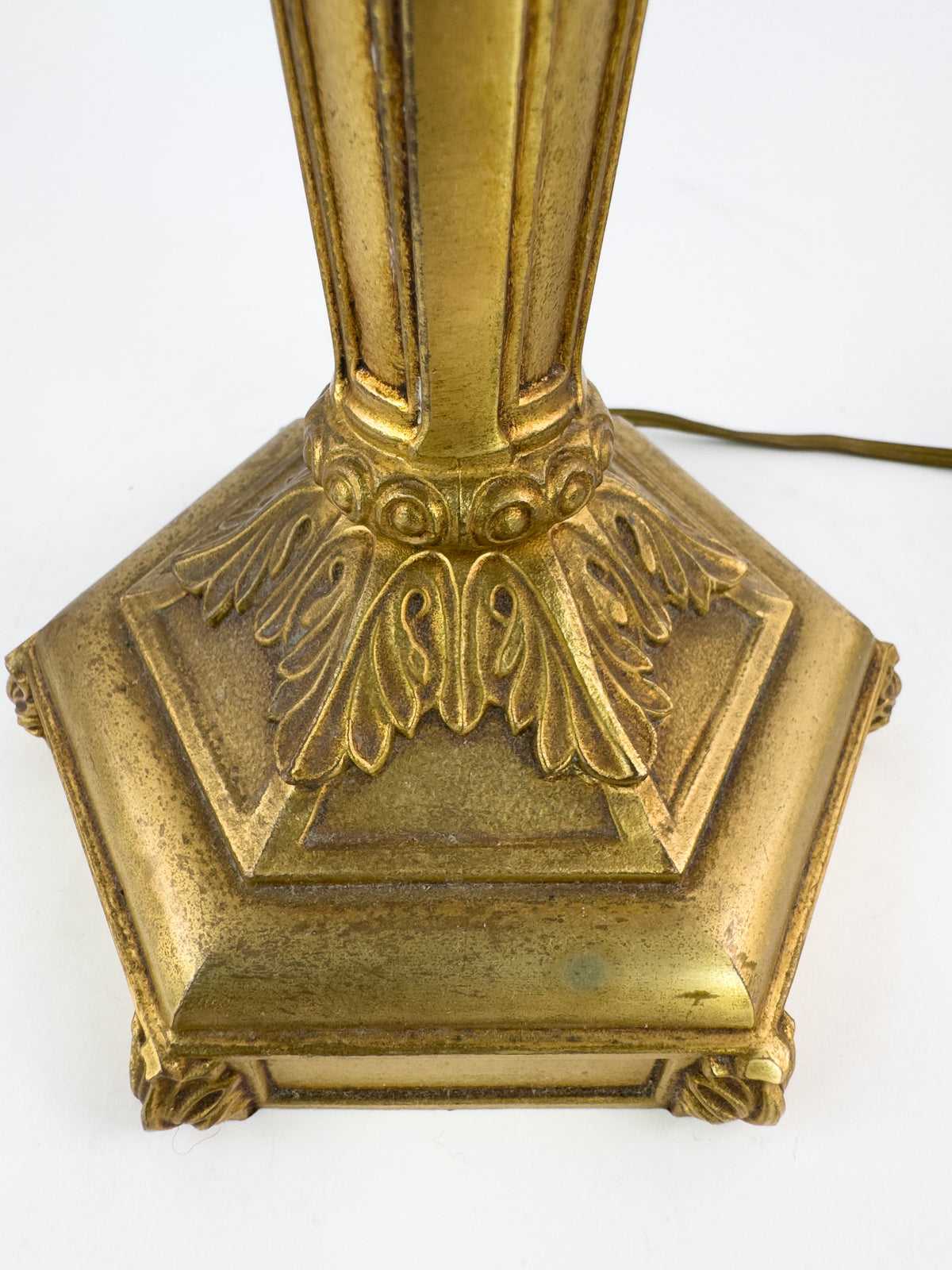 Vintage Louis XVI Style Gilt Metal Two-Light Candelabra Table Lamp