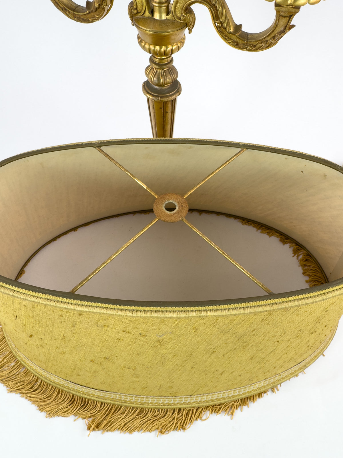 Vintage Louis XVI Style Gilt Metal Two-Light Candelabra Table Lamp