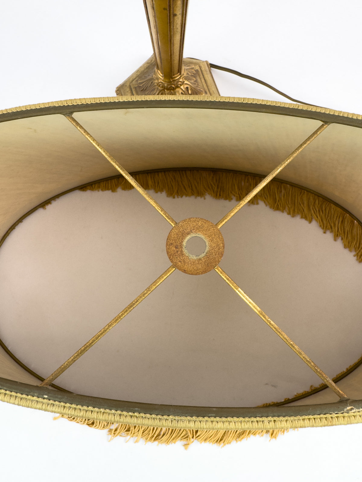 Vintage Louis XVI Style Gilt Metal Two-Light Candelabra Table Lamp