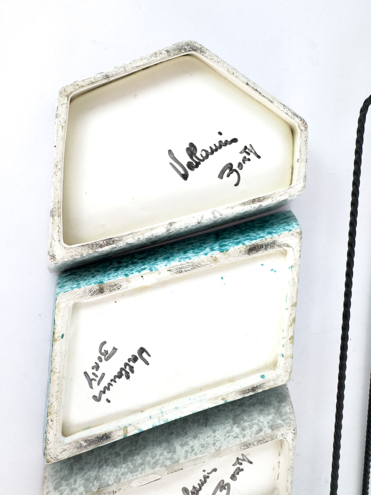 French Vallauris Borty Ceramic Aperitif Serving Set in Iron Holder, 1960s