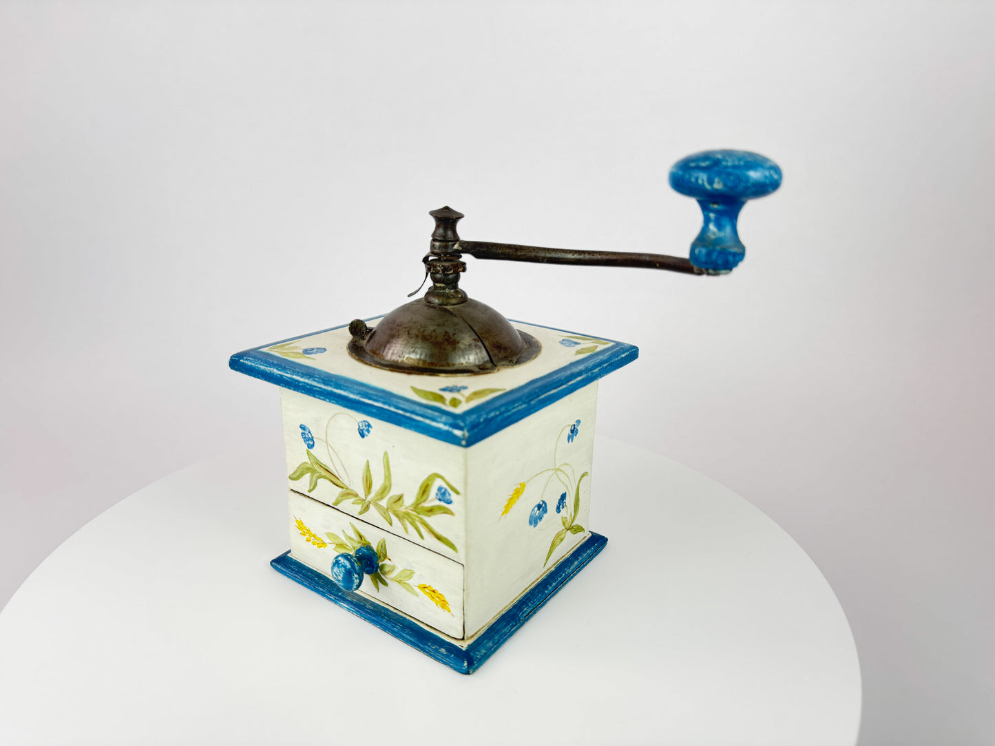 Peugeot Frères Hand-Painted Coffee Grinder, France, Mid-20th Century